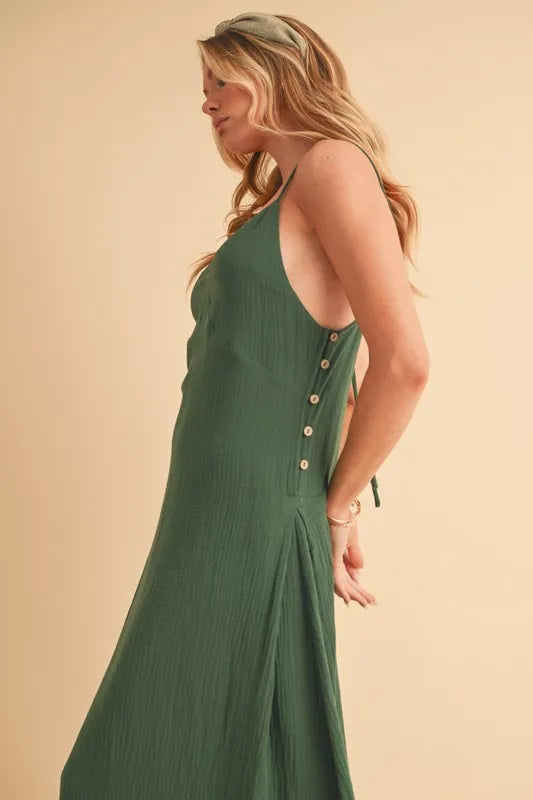 Aemi+Co Side Button Midi Cami Dress - Blushé Belle