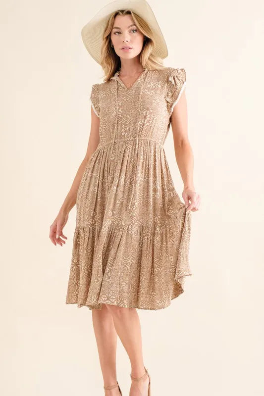 And The Why Boho Printed Tiered Maxi Dress - Blushé Belle