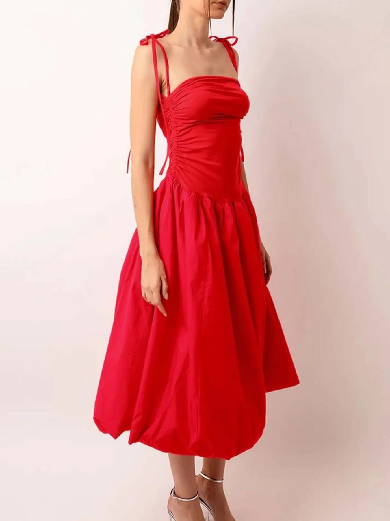 Ruched Sleeveless Midi Dress - Blushé Belle