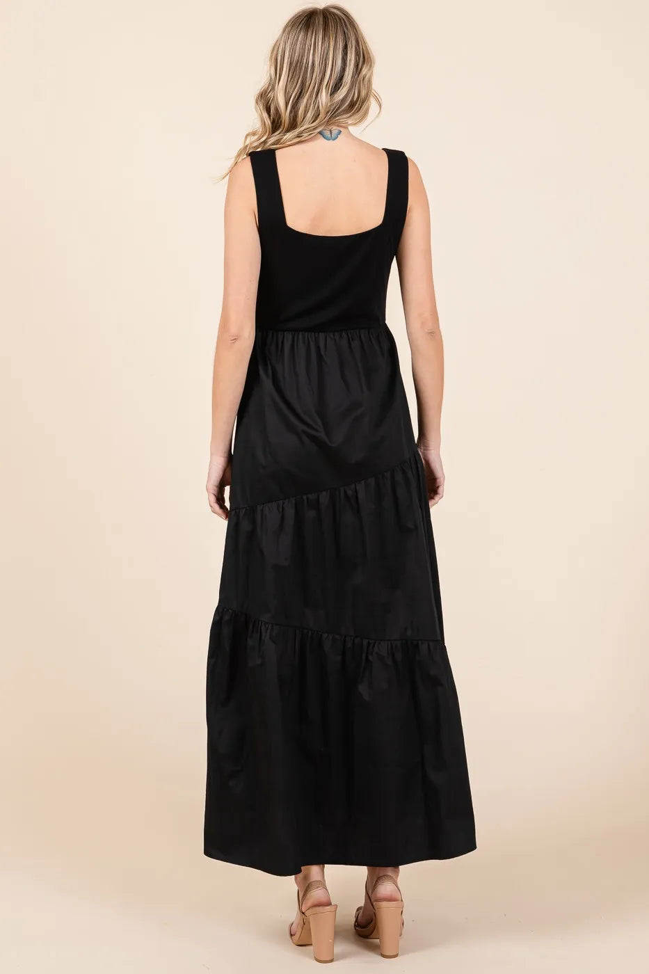 Mittoshop Mix Media Square Neck Maxi Dress - Blushé Belle