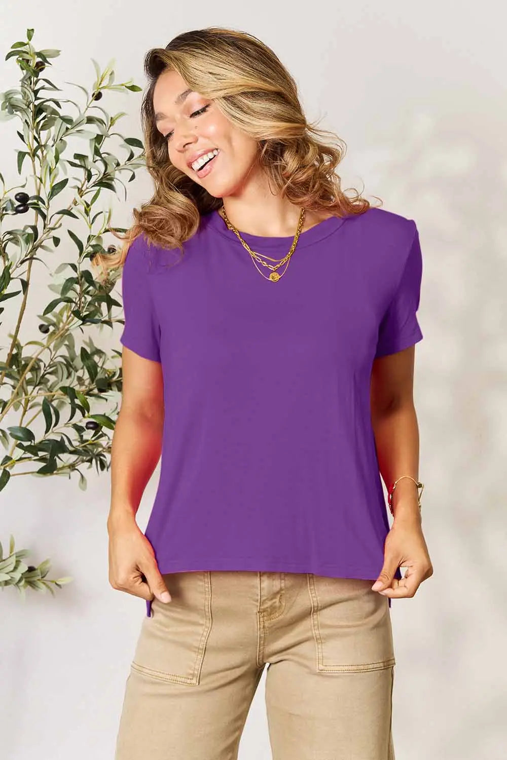 Basic Bae Full Size Round Neck Short Sleeve T-Shirt - Blushé Belle