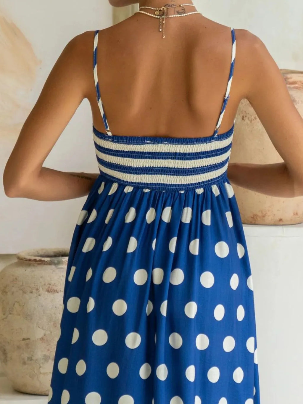 Polka Dot Square Neck Cami Dress - Blushé Belle
