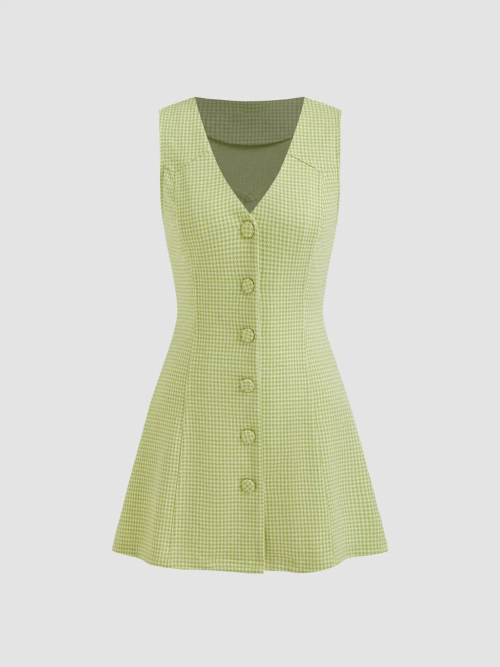 Gingham Button-Front A-Line Mini Dress - Blushé Belle