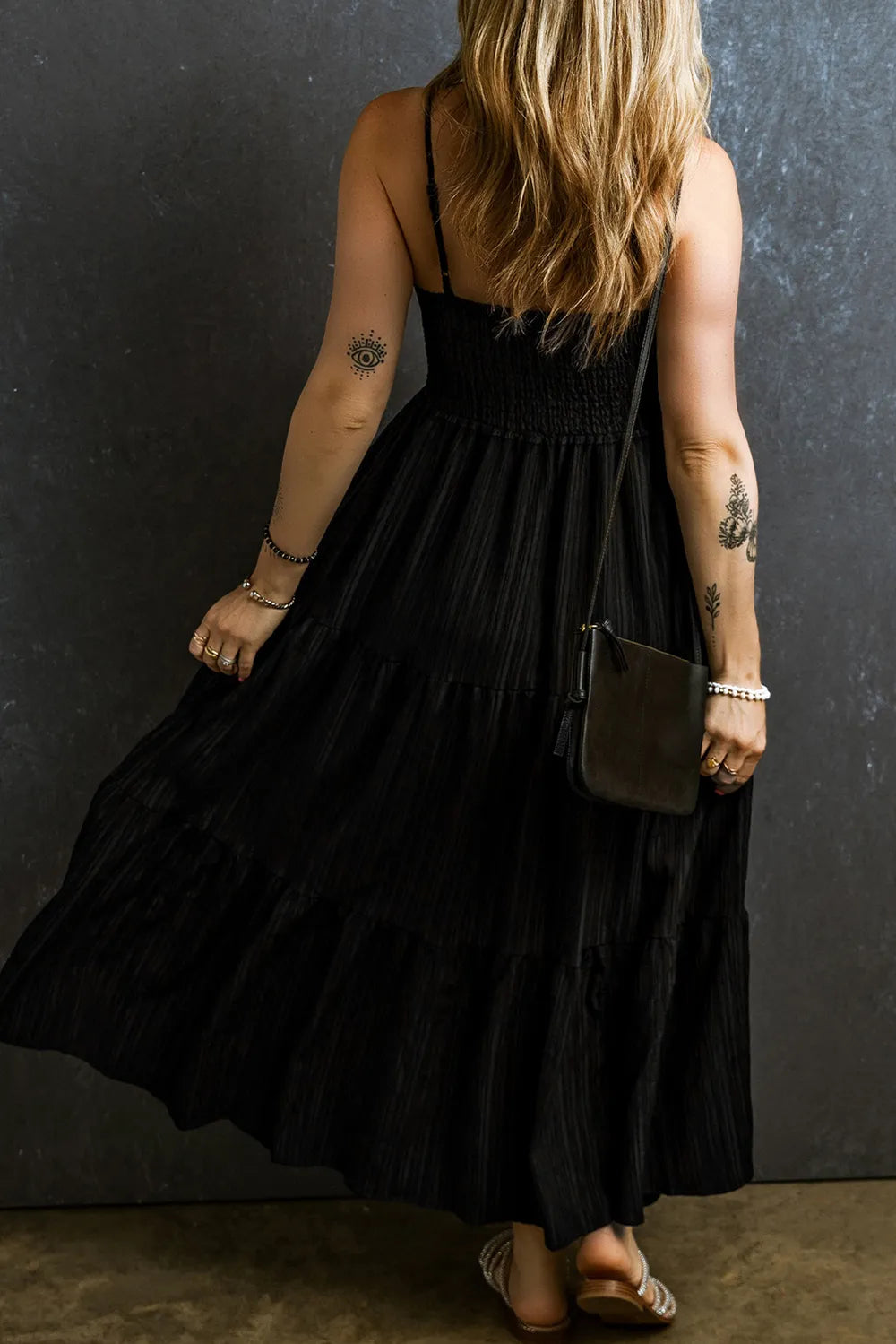 Smocked Tiered Spaghetti Strap Dress - Blushé Belle