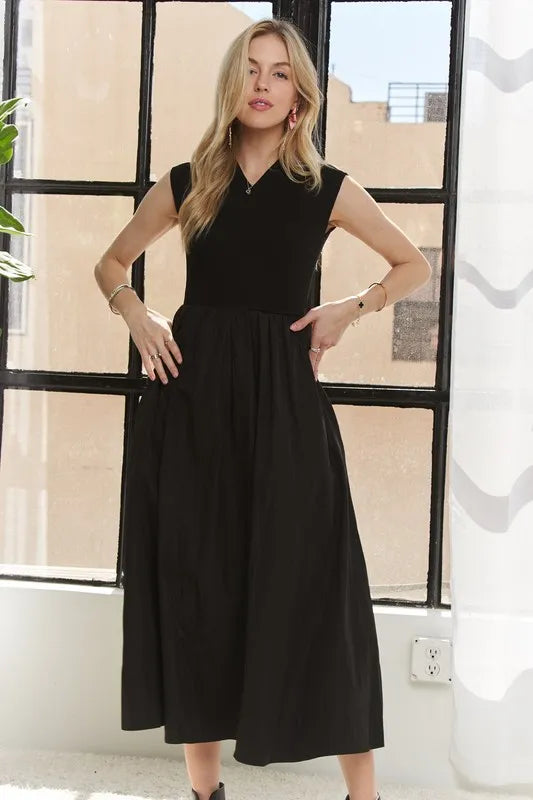 ADORA V-Neck Cap Sleeve Dress - Blushé Belle