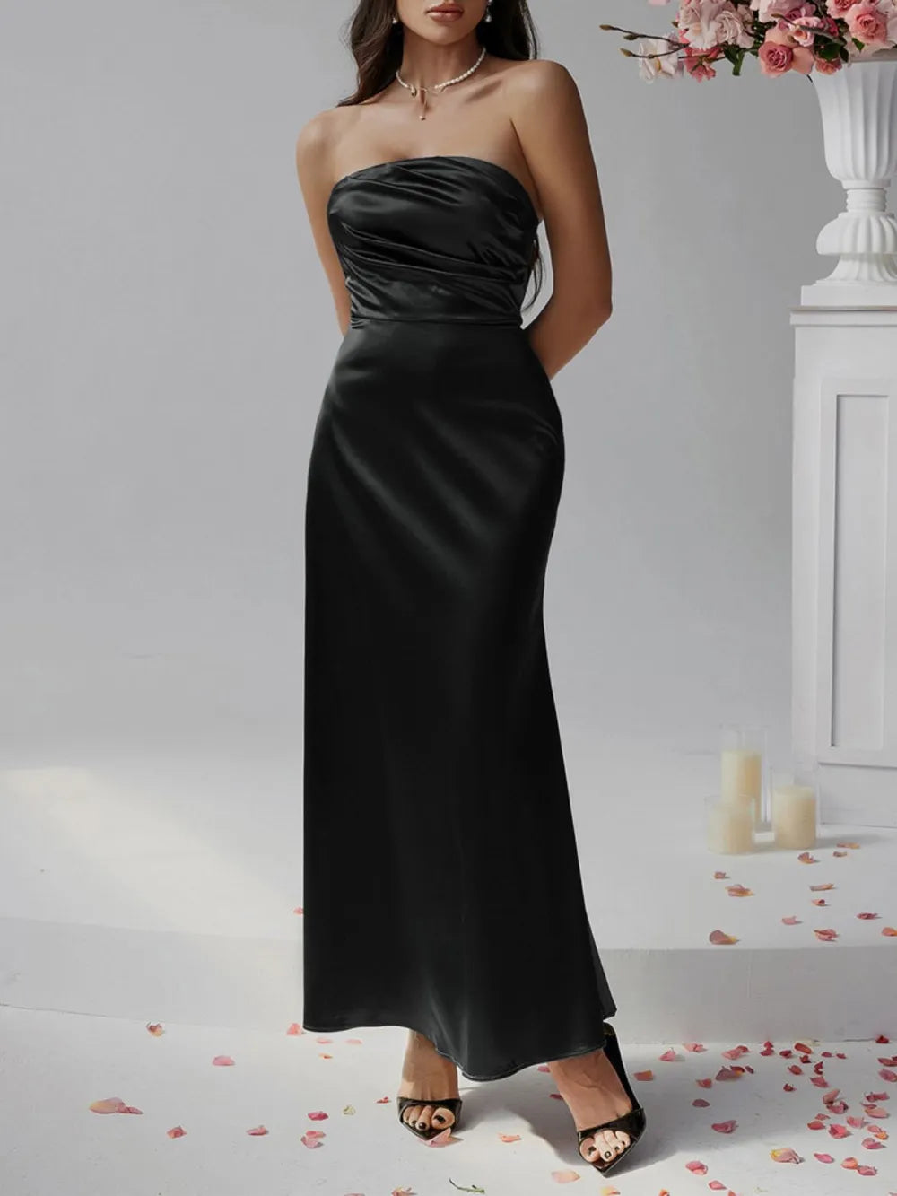 Devine Ruched Tube Maxi Dress - Blushé Belle