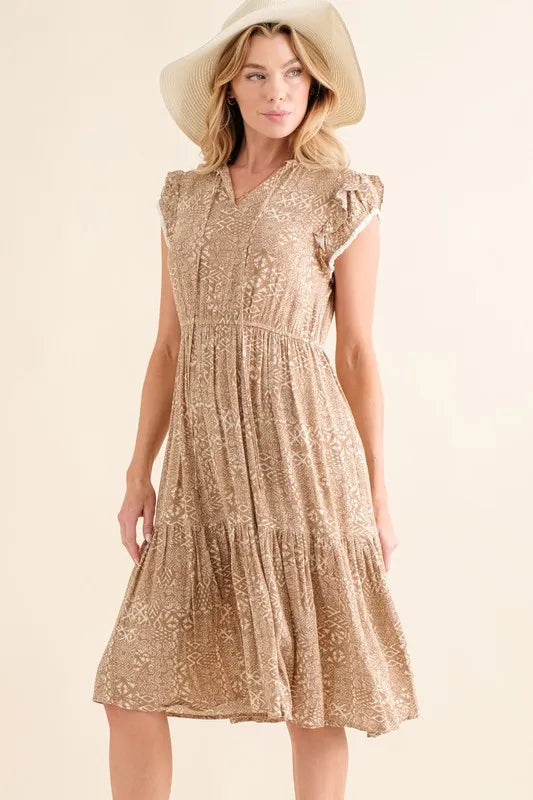 And The Why Boho Printed Tiered Maxi Dress - Blushé Belle