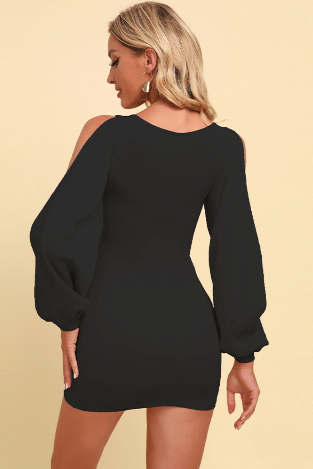 Square Neck Split Sleeve Mini Dress - Blushé Belle