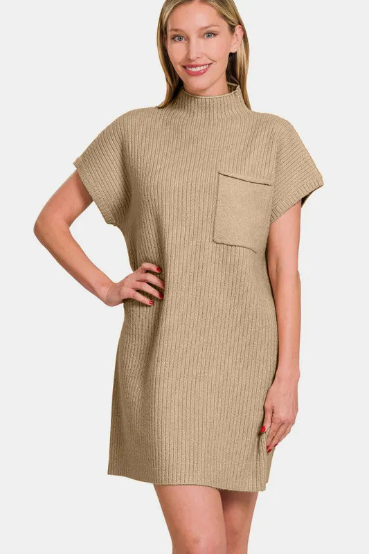 Zenana Short Sleeve Sweater Mini Dress - Blushé Belle