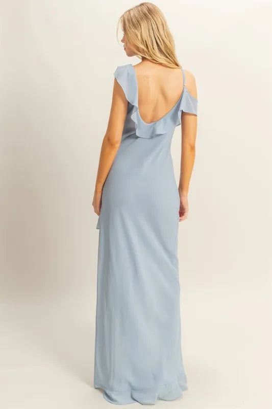HYFVE Chiffon Ruffle Trim Midi Dress - Blushé Belle