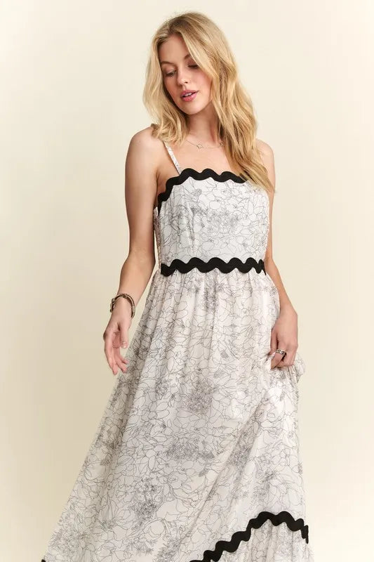 ADORA Floral Adjustable Strap Maxi Cami Dress - Blushé Belle