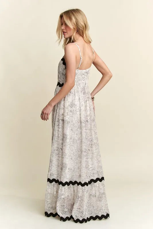 ADORA Floral Adjustable Strap Maxi Cami Dress - Blushé Belle