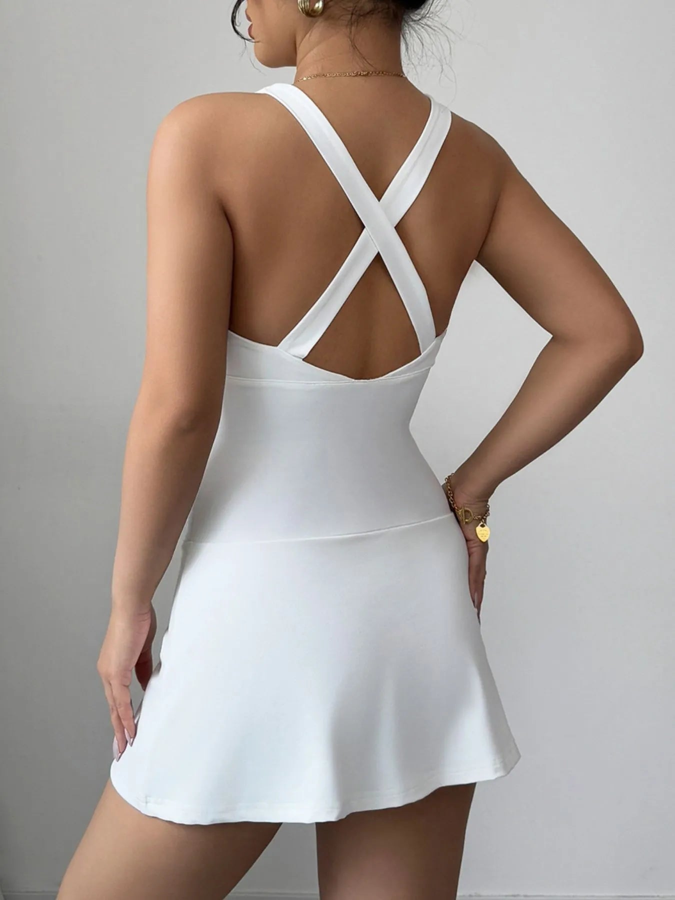 Crisscross V-Neck Romper Dress - Blushé Belle