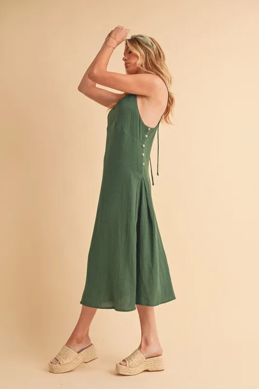 Aemi+Co Side Button Midi Cami Dress - Blushé Belle