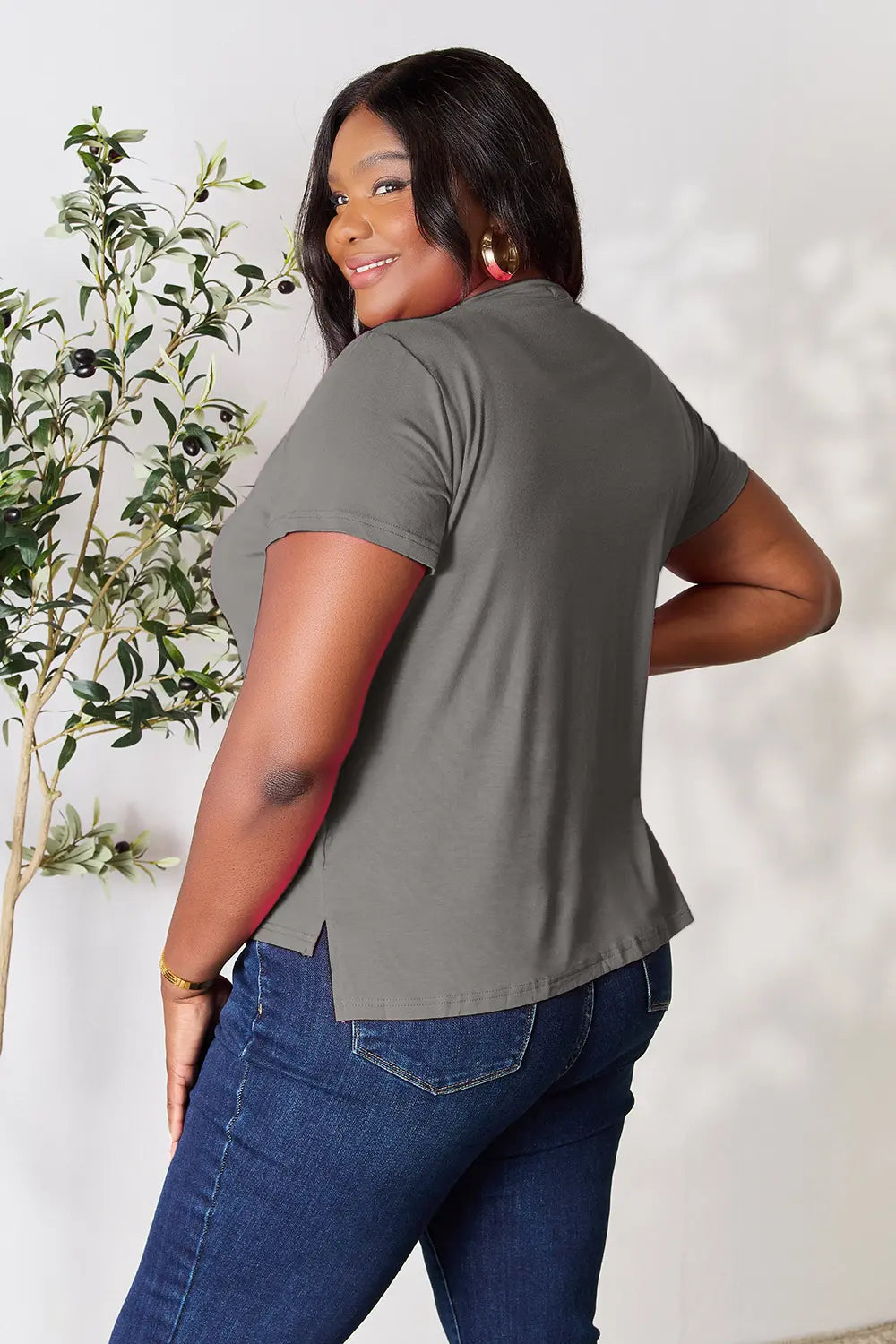 Basic Bae Full Size Round Neck Short Sleeve T-Shirt - Blushé Belle