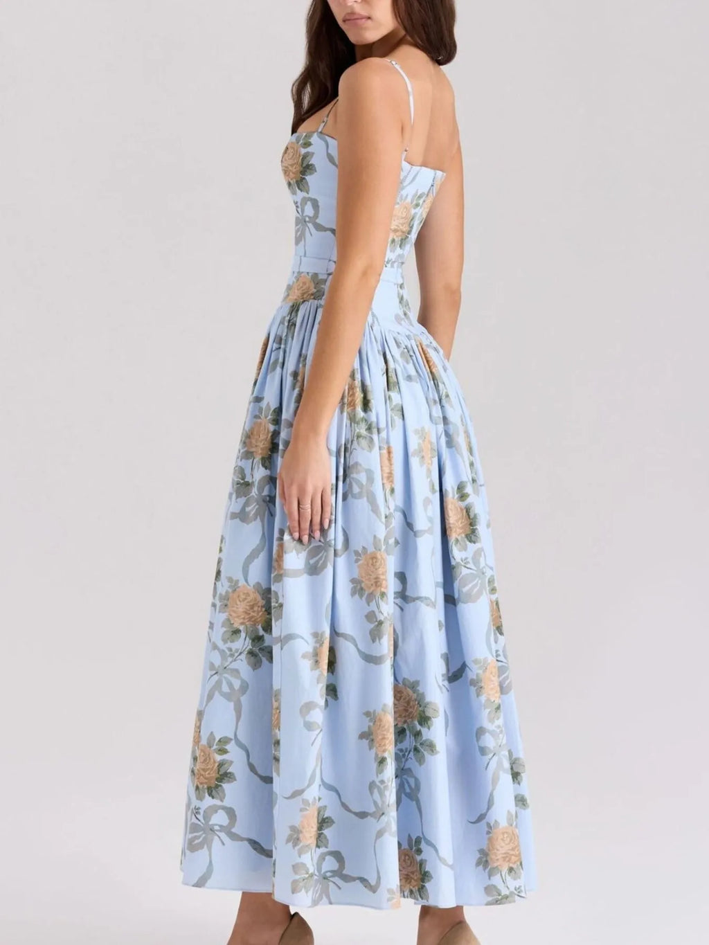 Floral Print Square Neck Cami Maxi Dress - Blushé Belle