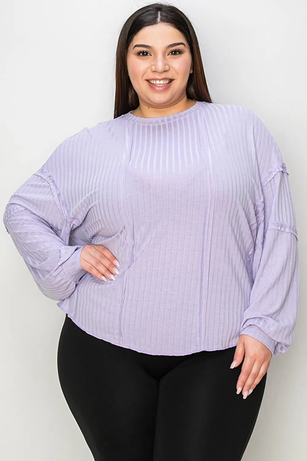 Basic Bae Full Size Ribbed Round Neck Long Sleeve T-Shirt - Blushé Belle