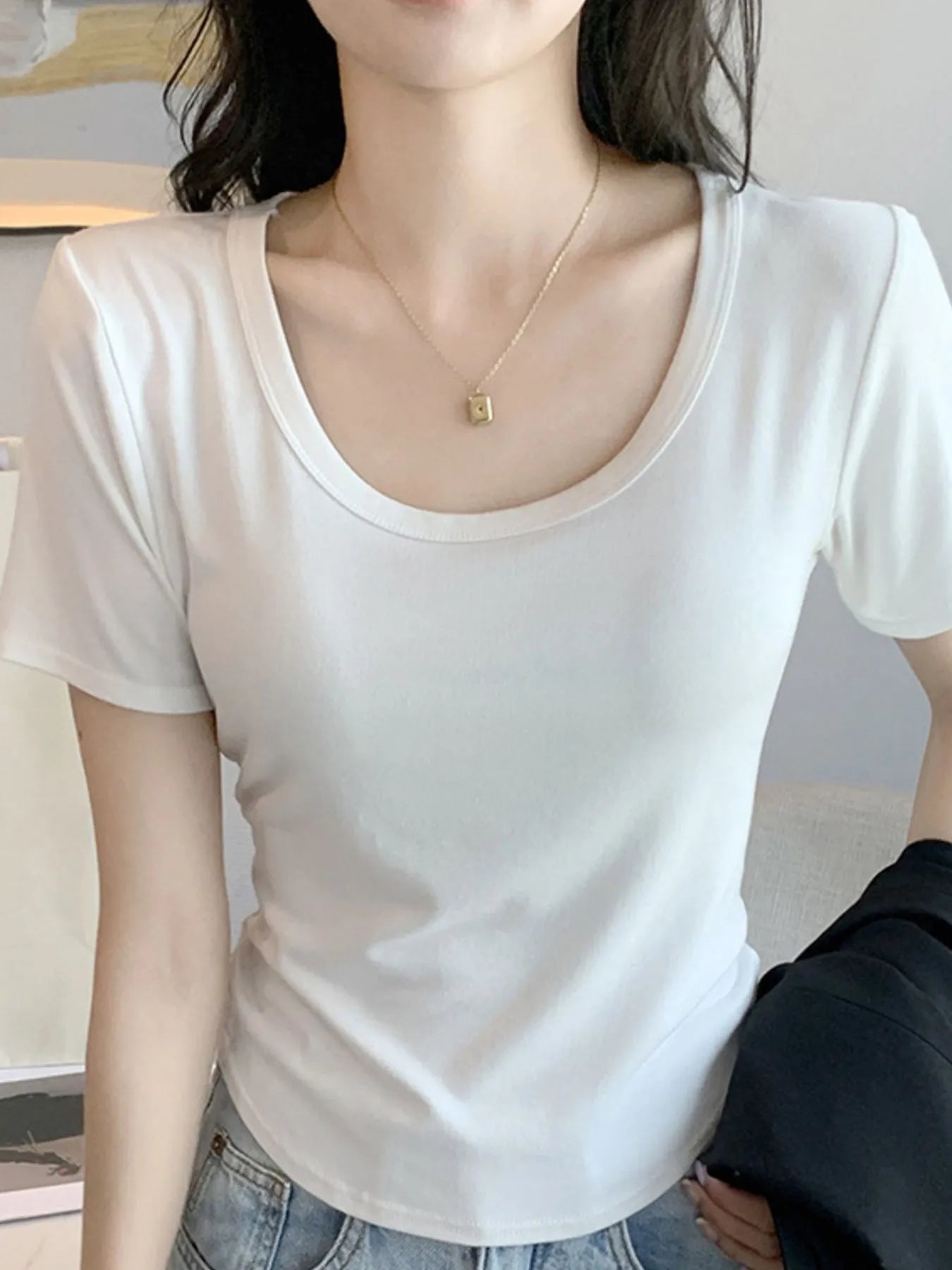 Plus Size Round Neck Short Sleeve T-Shirt - Blushé Belle