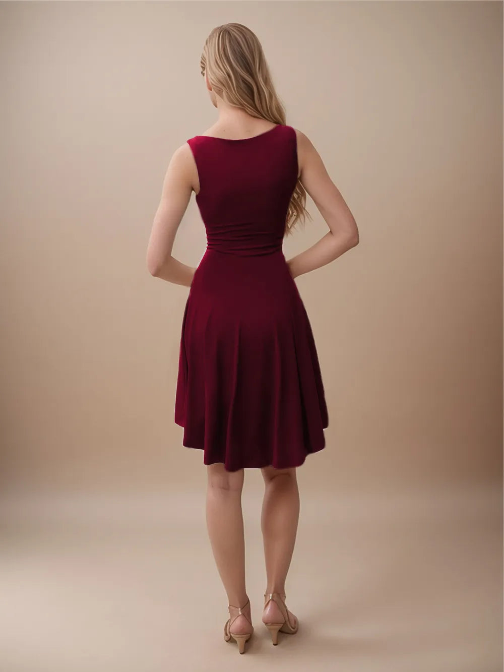 High-Low Round Neck Sleeveless Mini Dress - Blushé Belle
