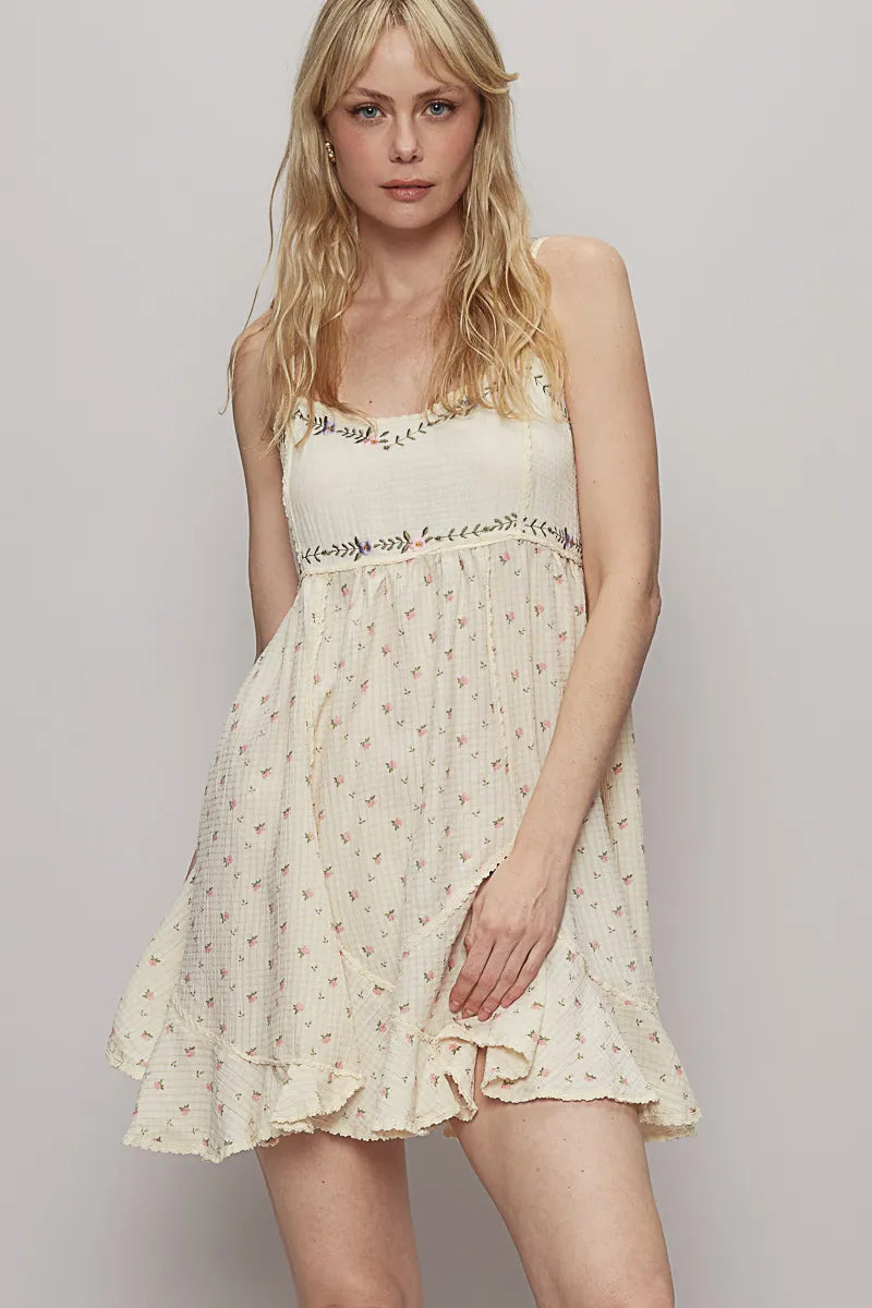 POL Ruffled Hem Floral Print Cami Mini Dress - Blushé Belle