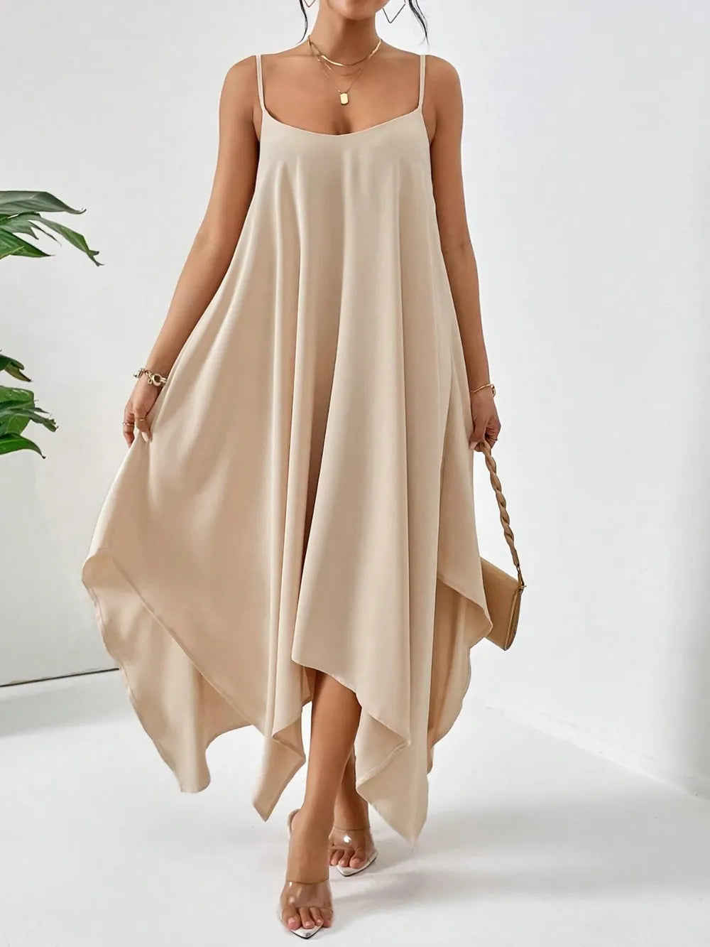 Scoop Neck Midi Cami Dress - Blushé Belle
