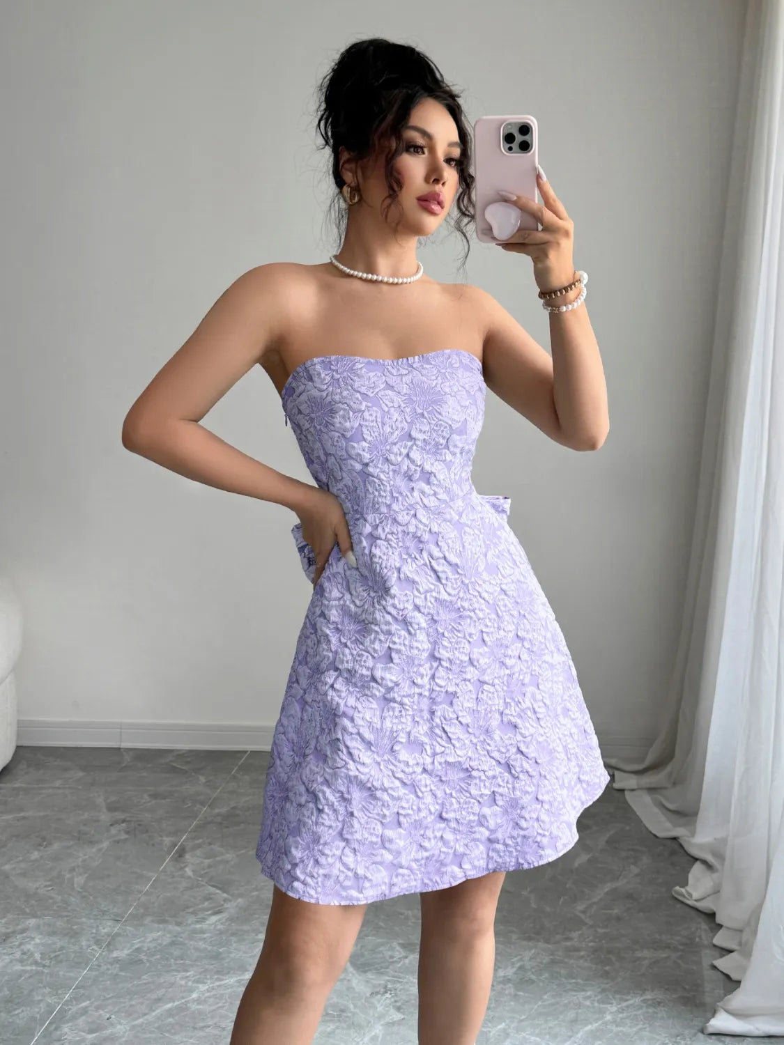 Bow Back Tube Mini Dress - Blushé Belle