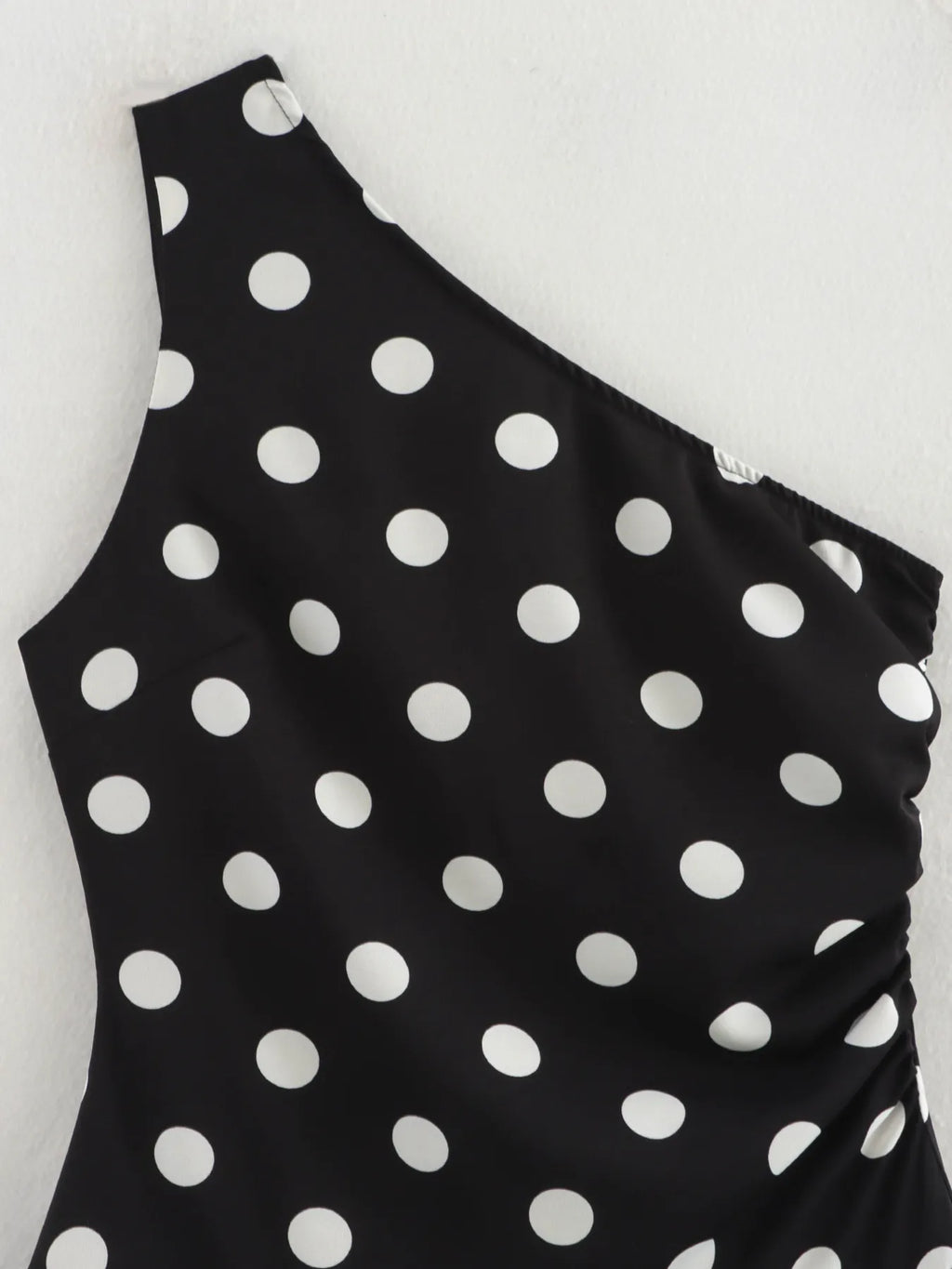 One-Shoulder Polka Dot Mini Dress - Blushé Belle