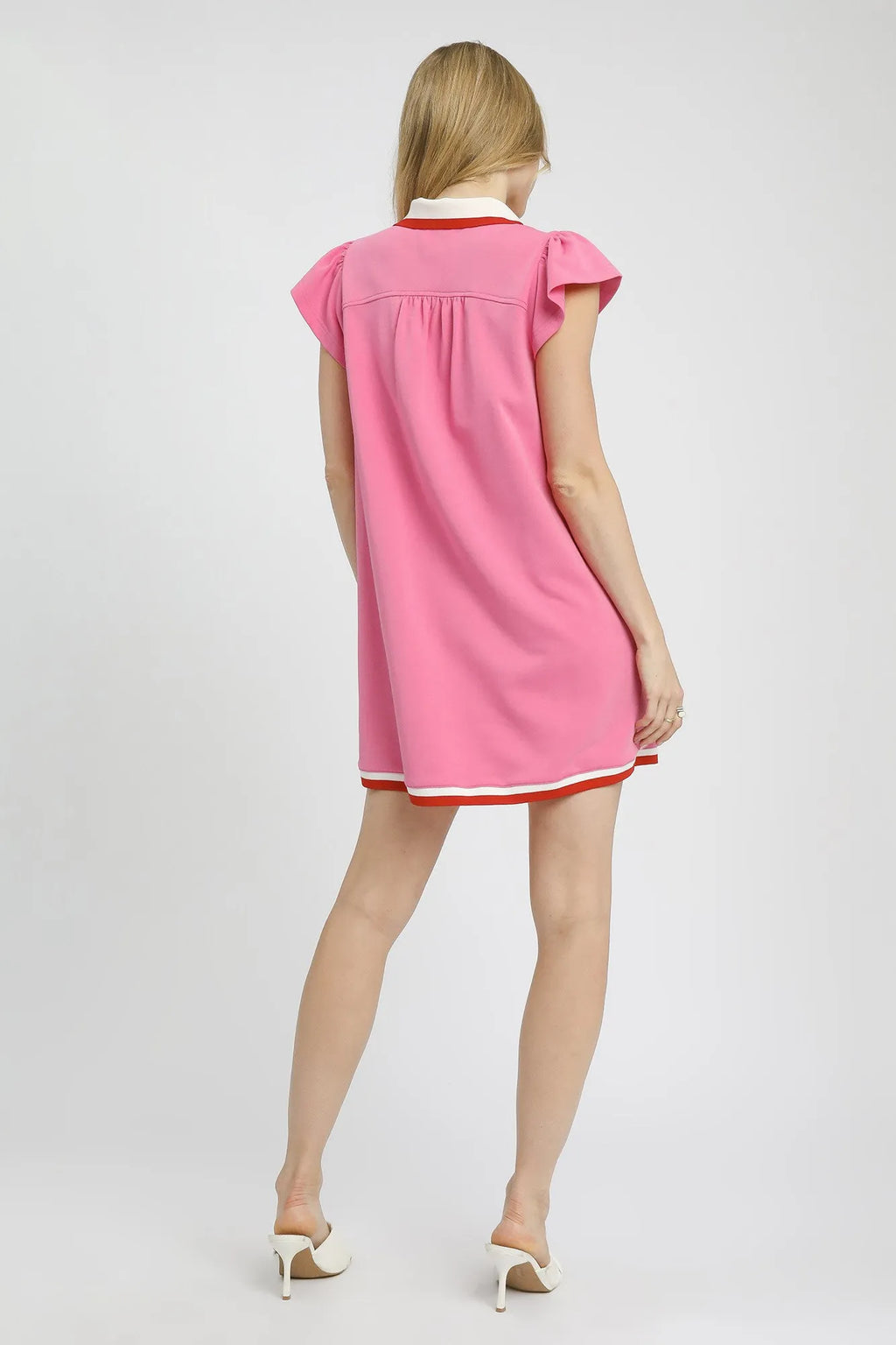 Umgee Contrast Trim Cap Sleeve Mini Dress - Blushé Belle