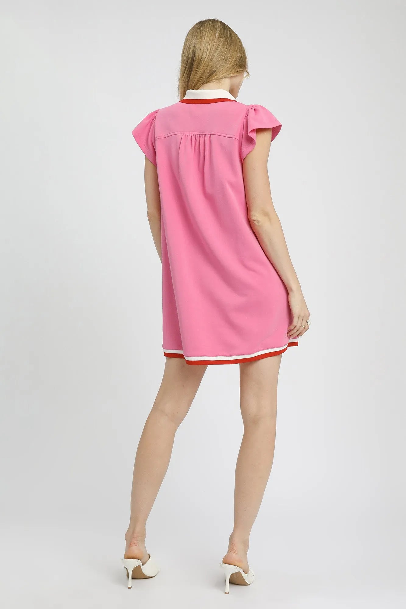Umgee Contrast Trim Cap Sleeve Mini Dress - Blushé Belle