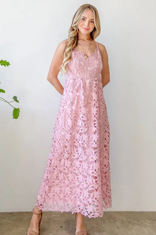 And The Why Lace Maxi Cami Dress - Blushé Belle