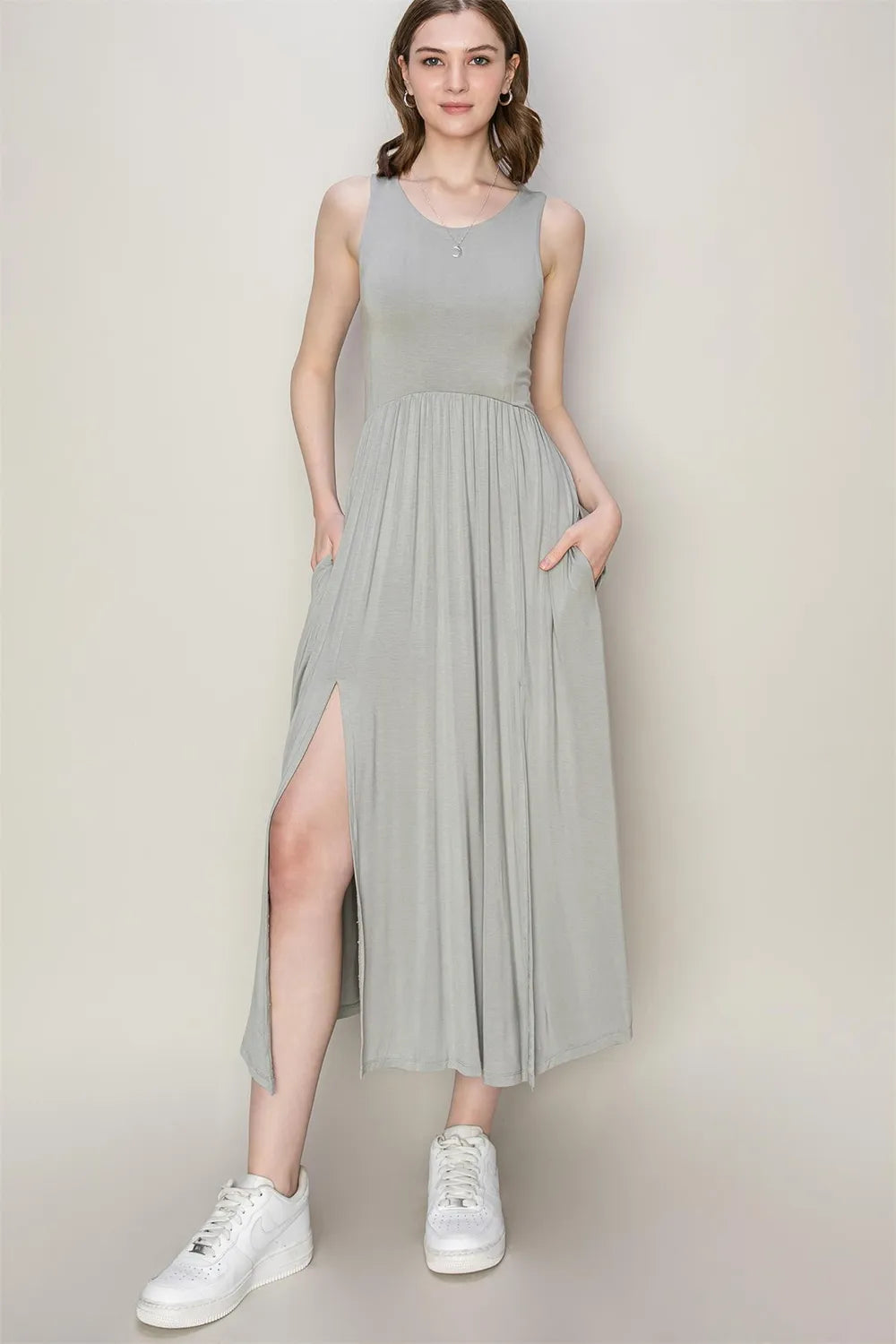 HYFVE Sleeveless Slit Midi Dress - Blushé Belle
