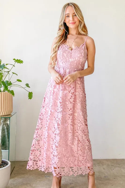 And The Why Lace Maxi Cami Dress - Blushé Belle