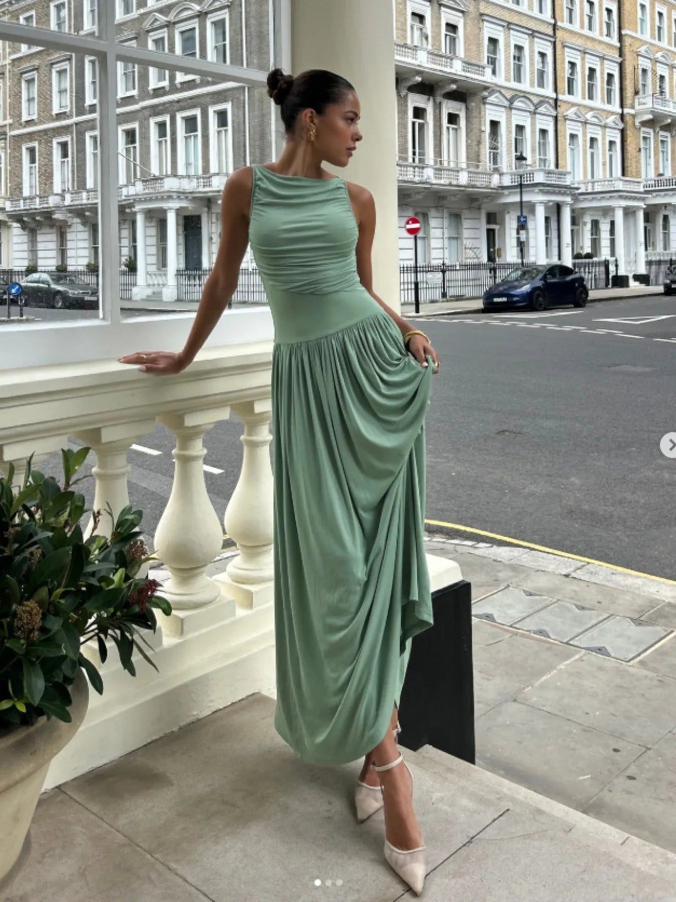 Ruched Sleeveless Maxi Dress - Blushé Belle