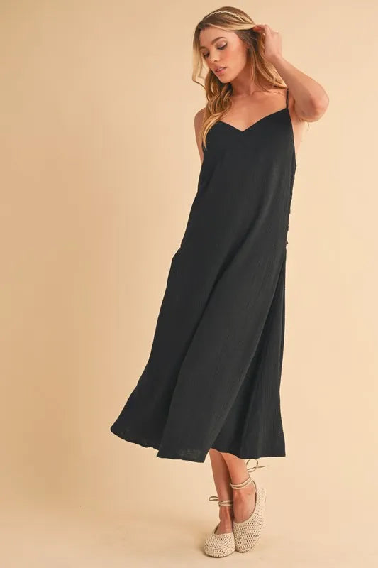 Aemi+Co Side Button Midi Cami Dress - Blushé Belle