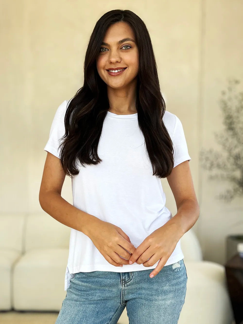 Basic Bae Full Size Round Neck Short Sleeve T-Shirt - Blushé Belle