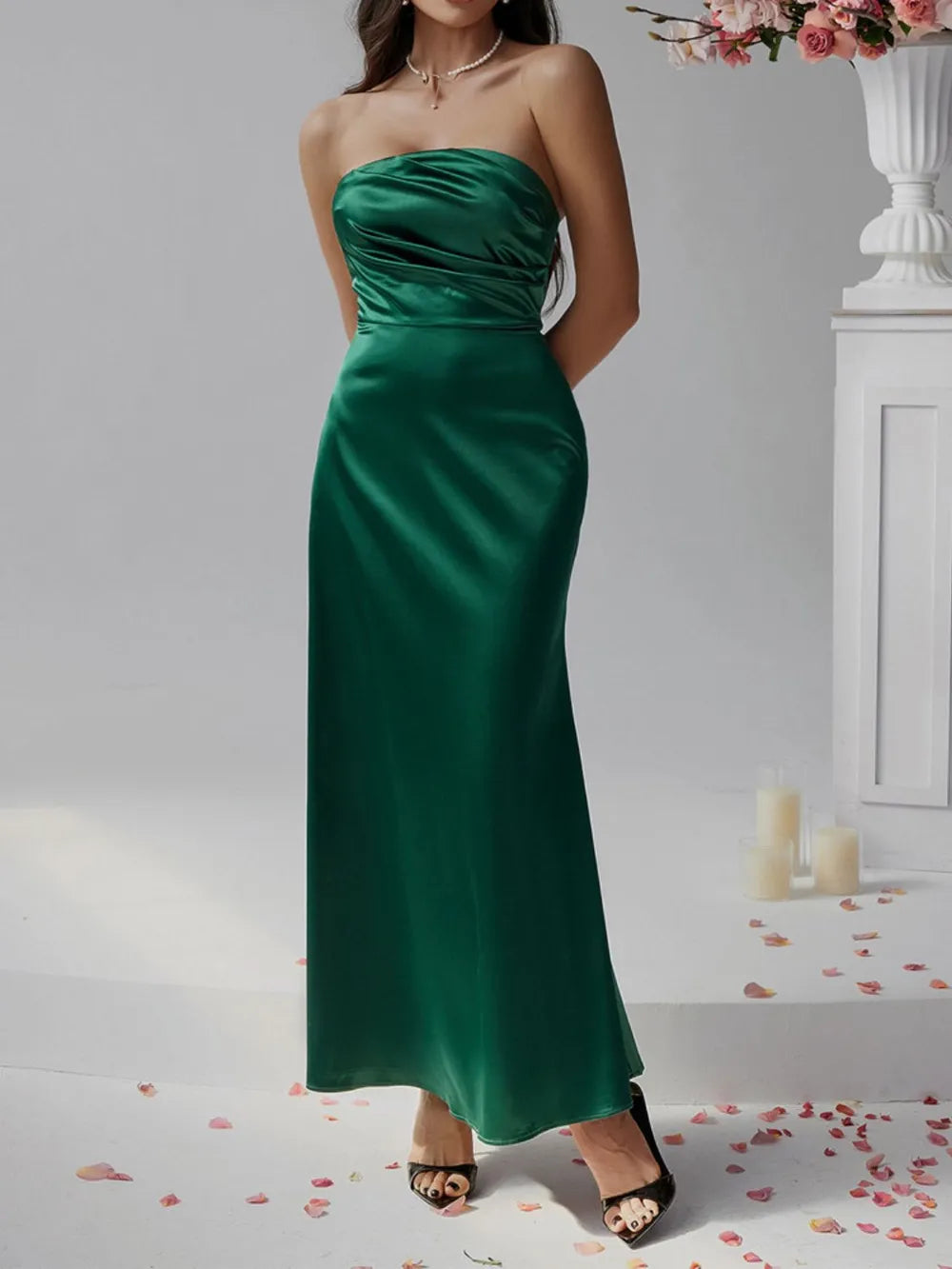 Devine Ruched Tube Maxi Dress - Blushé Belle