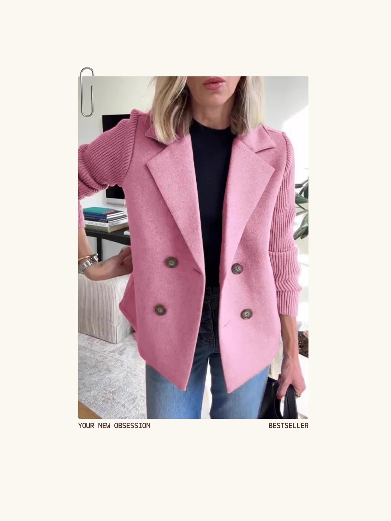 Ava Knit-Sleeve Wool Blazer