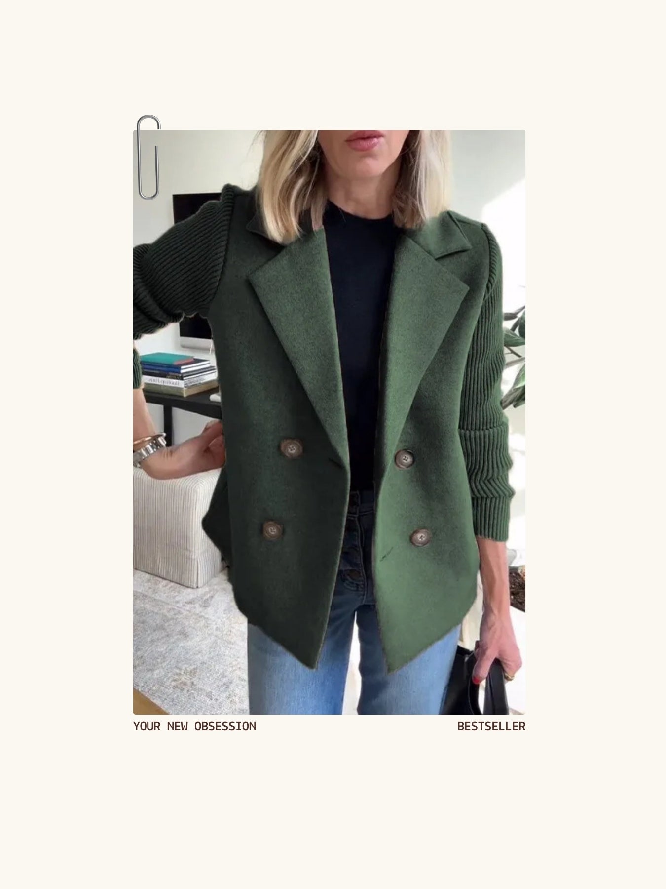 Ava Knit-Sleeve Wool Blazer