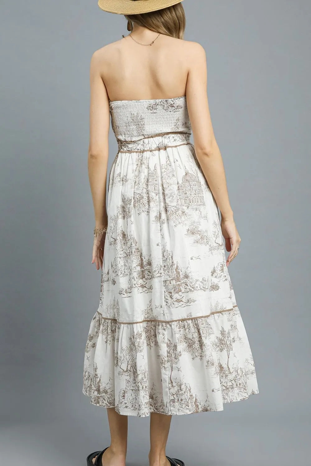 Umgee Printed Tiered Tube Midi Dress - Blushé Belle