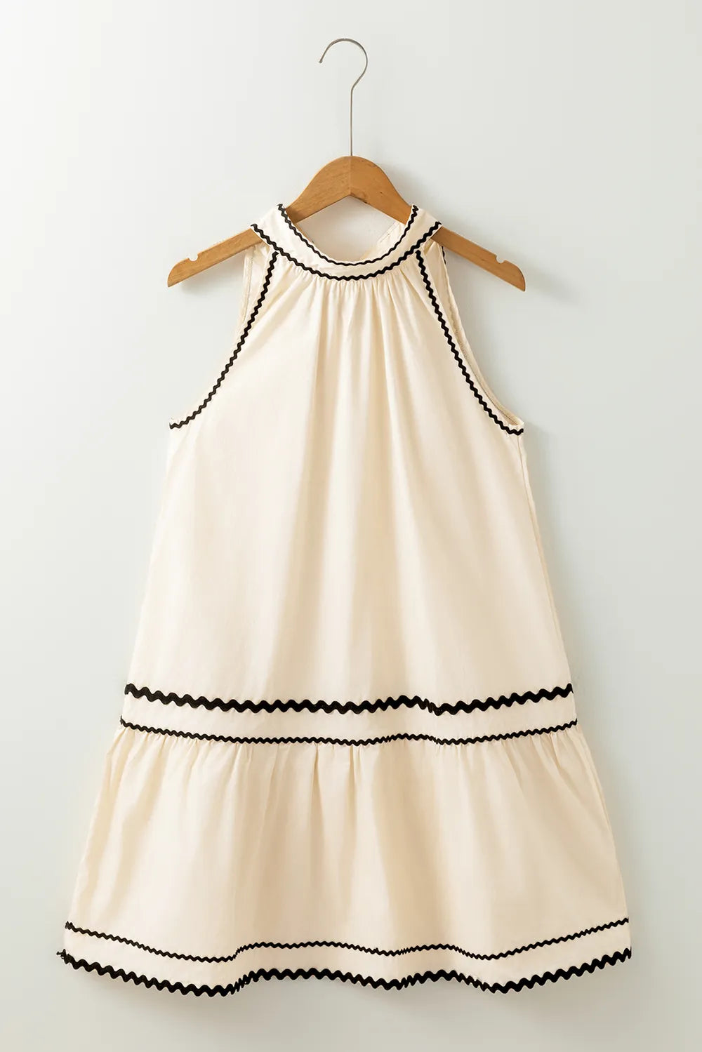 Stripe Ric Rac Trim Sleeveless Mini Dress - Blushé Belle
