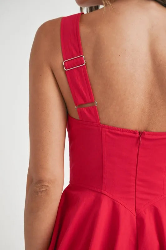 MABLE Poplin Square Neckline Bubble Mini Dress - Blushé Belle