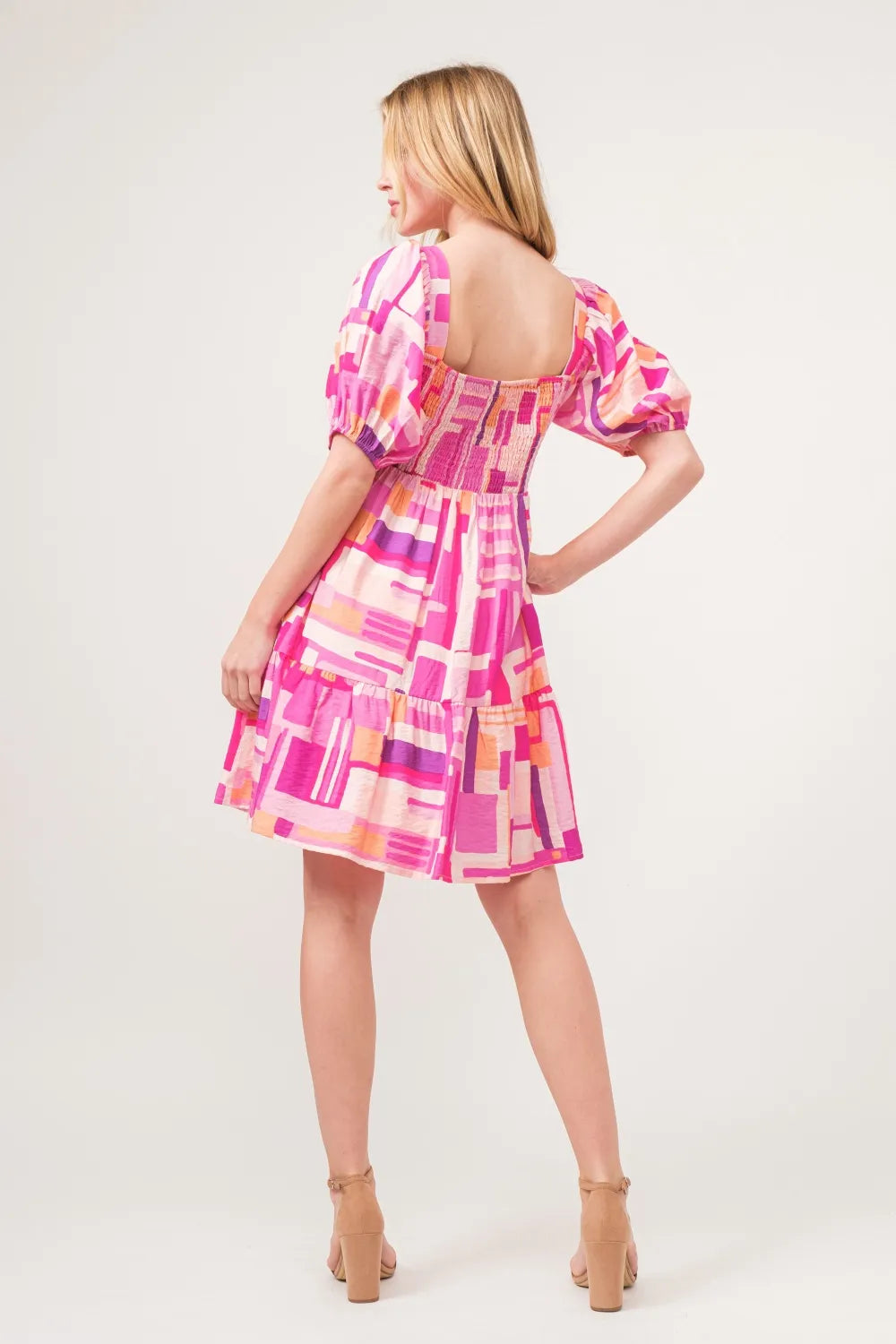 And The Why Color Block Puff Sleeve Dress - Blushé Belle