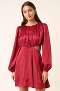 Mittoshop Satin Side Cutout Detail Mini Dress - Blushé Belle