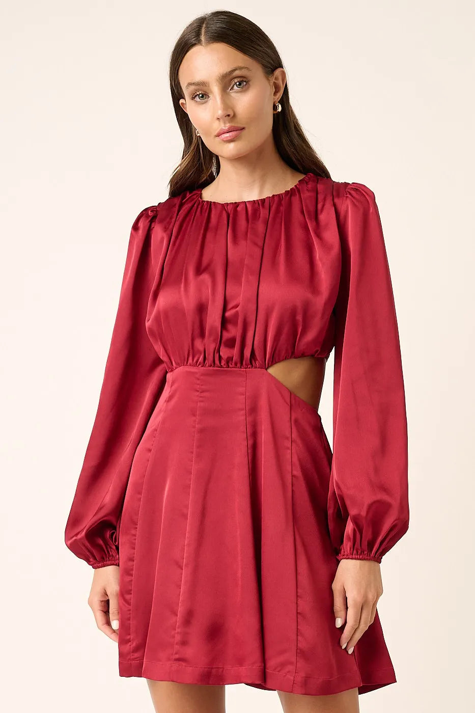 Mittoshop Satin Side Cutout Detail Mini Dress - Blushé Belle