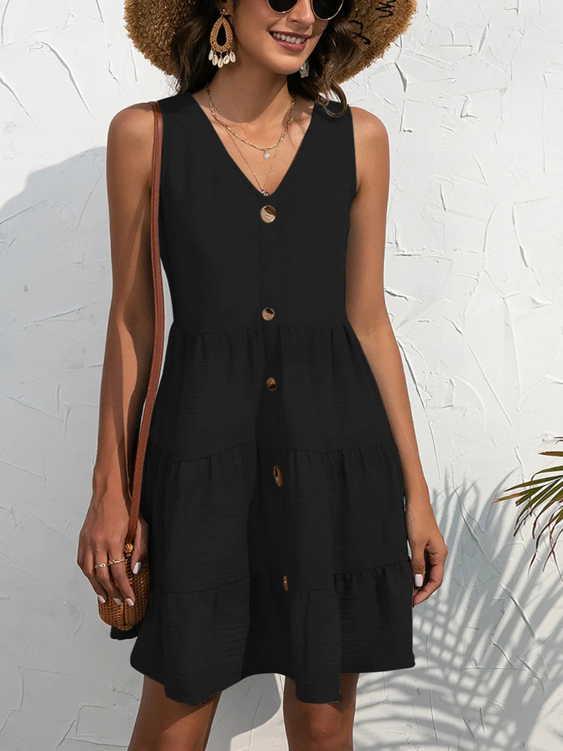 V-Neck Sleeveless Mini Dress - Blushé Belle