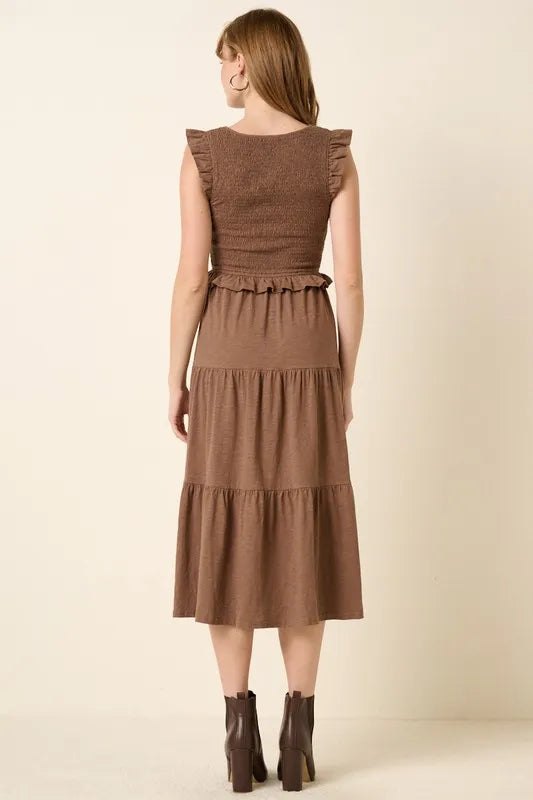 Mittoshop Smocked Ruffled Tiered Midi Dress - Blushé Belle