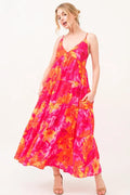 And The Why Floral Tiered Maxi Cami Dress with Pockets - Blushé Belle