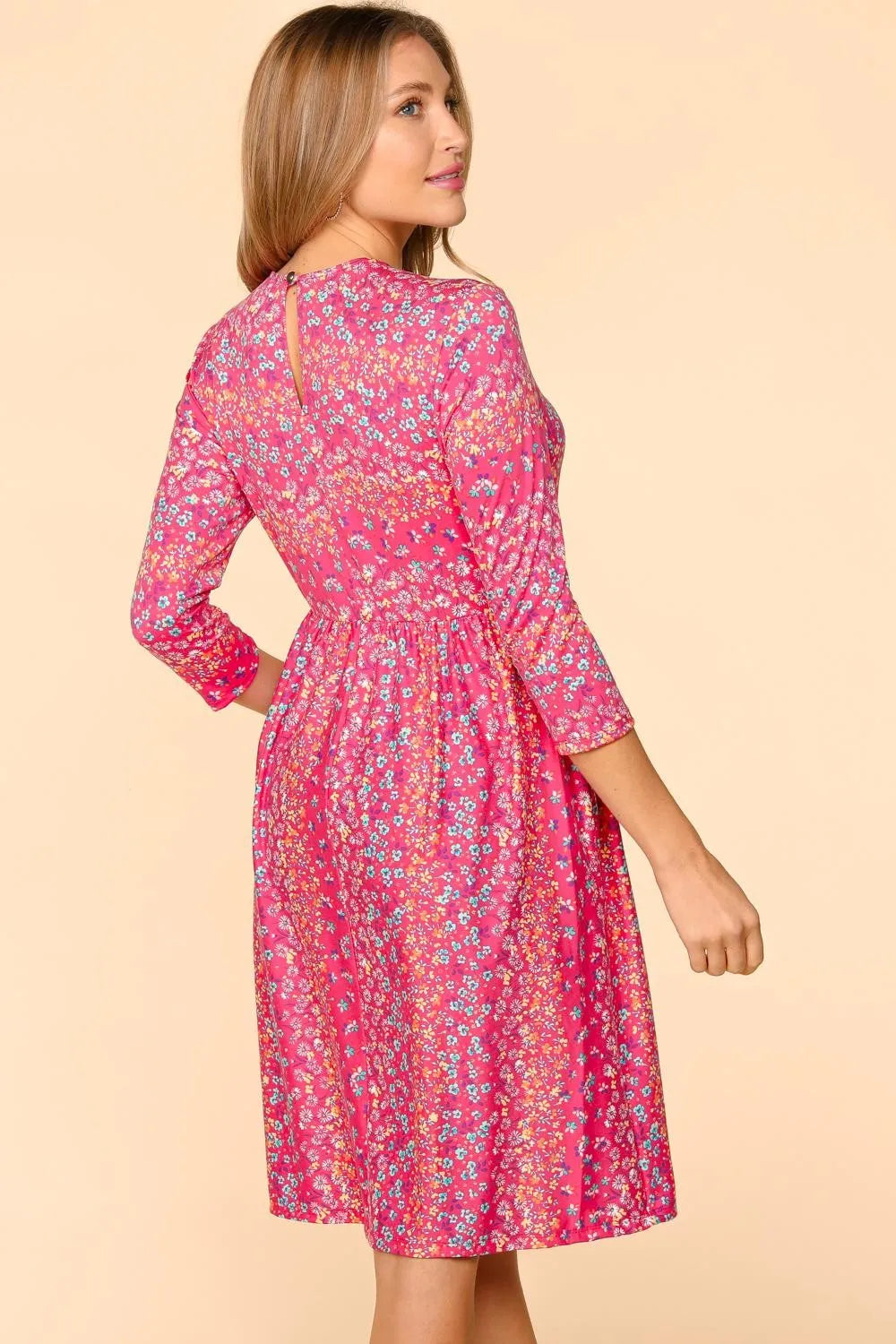 Haptics Round Neck Floral Dress with Pockets - Blushé Belle