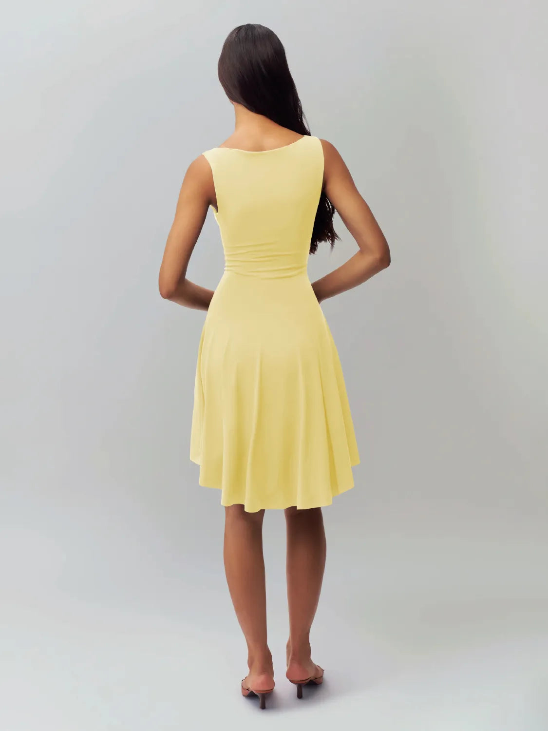 High-Low Round Neck Sleeveless Dress - Blushé Belle