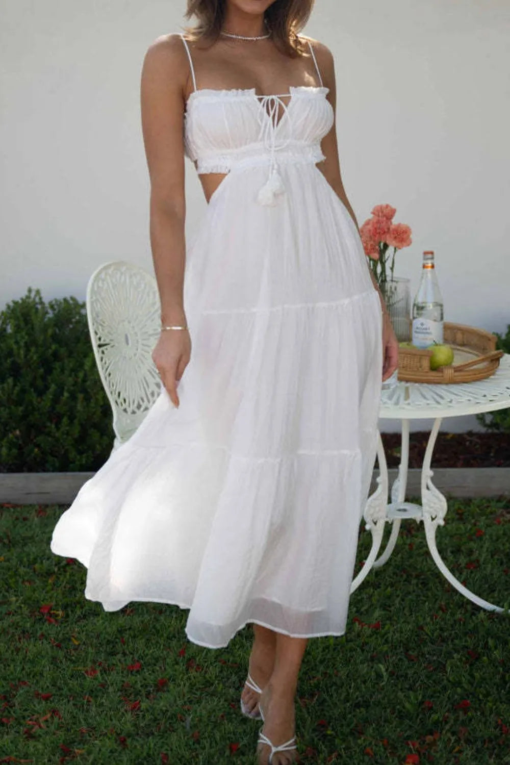 Cutout Square Neck Midi Cami Dress - Blushé Belle